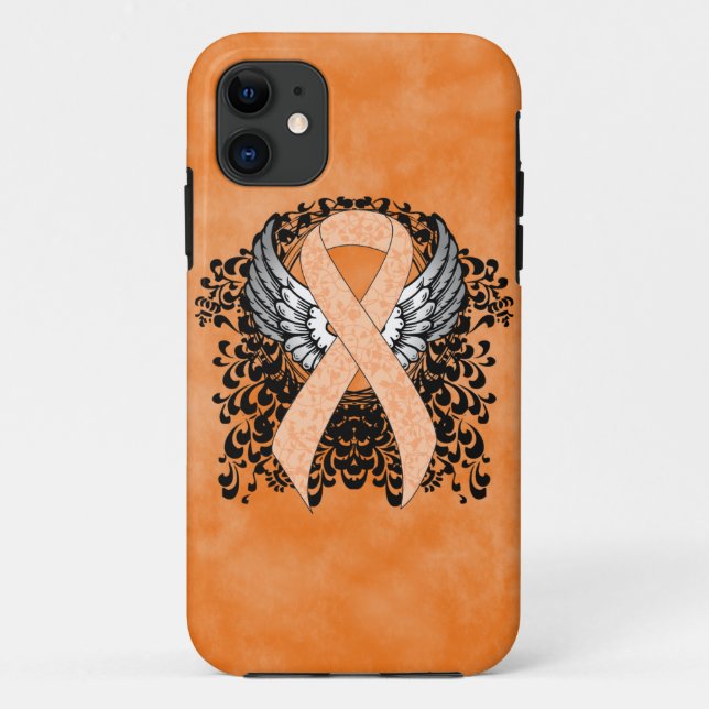 Coques Case-Mate iPhone Ruban de sensibilisation avec ailes (Dos)
