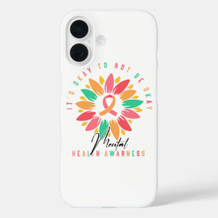 Coques iPhone 16 Ruban de tournesol coloré pour la sensibilisation