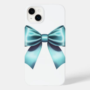 Coque Pour iPhone 14 Plus Ruban élégant et girly Bleu Turquoise