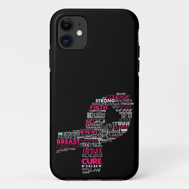 Coques Case-Mate iPhone Ruban inspiré de conscience de cancer du sein (Dos)