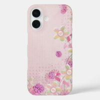 Ruban rose et fleurs