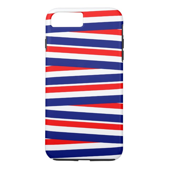 Coques Case-Mate iPhone Rubans Rouges, Blancs et Bleus (Dos)