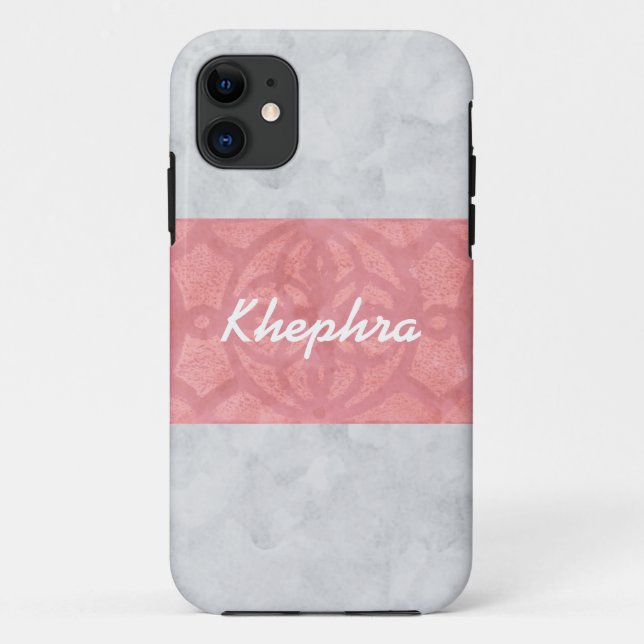 Coques Case-Mate iPhone Ruddy rose Batik gris Aquarelle Nom (Dos)