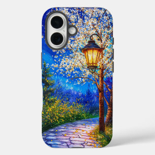 Coques iPhone 16 Rue de nuit et lanterne