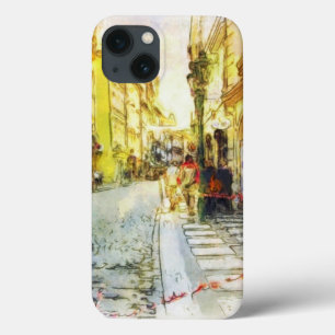 iPhone 13 Case Rues de vieille aquarelle de Prague