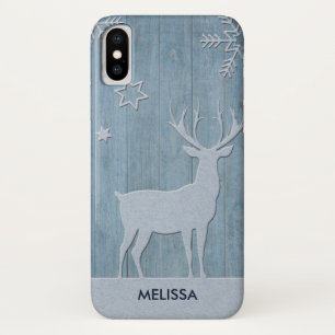 Case-Mate iPhone Case Russe Bleu Bois Reindeer Pays Noël