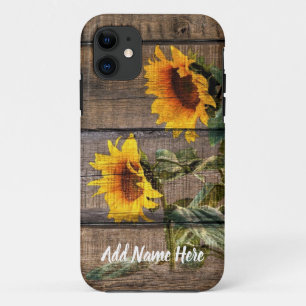 Case-Mate iPhone Case Rustic Barn Wood Sunflower