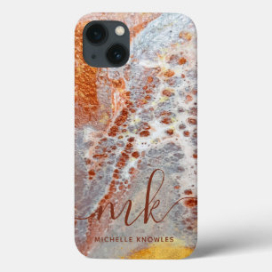 Case-Mate iPhone Case Rustic Rock Gold Marble Texture Initiales personna
