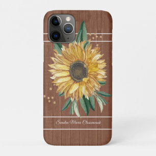Case-Mate iPhone Case Rustique Pays Tournesol Jaune Bois Brown