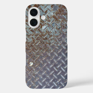 Coques iPhone 16 Rusty Metal Style Diamond Plate