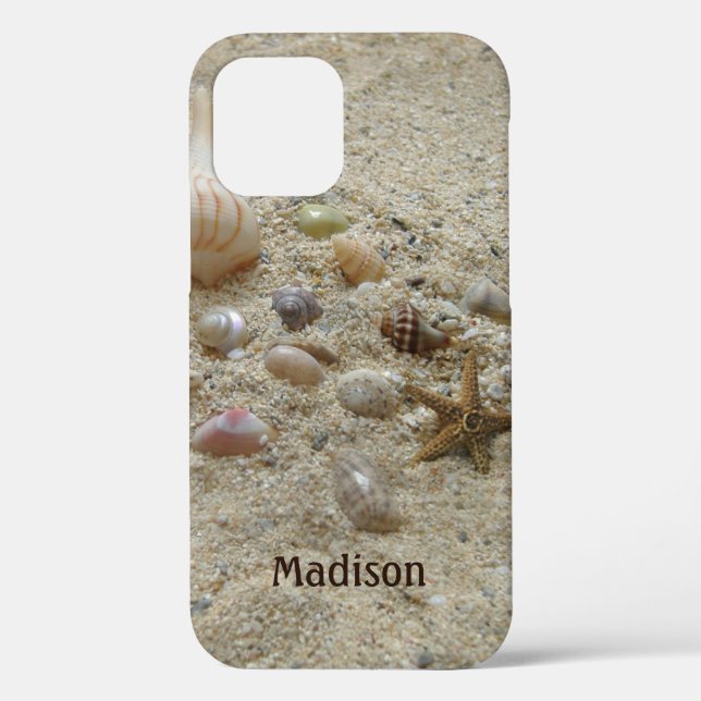 Coques Case-Mate iPhone Sable de plage et coquilles de mer Ajouter votre n (Verso)
