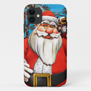 Etui iPhone Case-Mate Sac à cadeaux du Père Noël Forêt enneigée Art