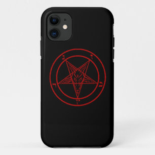 Coques Pour iPhone Sacoche téléphonique Baphomet Noir/Rouge