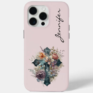 Coque iPhone 15 Pro Max Sacoche téléphonique personnalisée Christian Cross