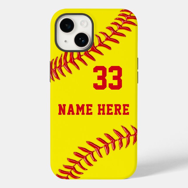 Coques Case-Mate iPhone Sacs téléphoniques personnalisés, Softball, ancien (Verso)