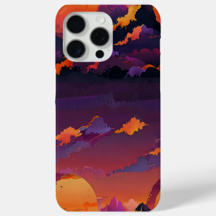Coque iPhone 15 Pro Max Sacs téléphoniques Purple Sunset Horizon