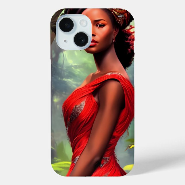 Coques Case-Mate iPhone Safari Queen : Majestic Africaine Plumes rouges (Verso)