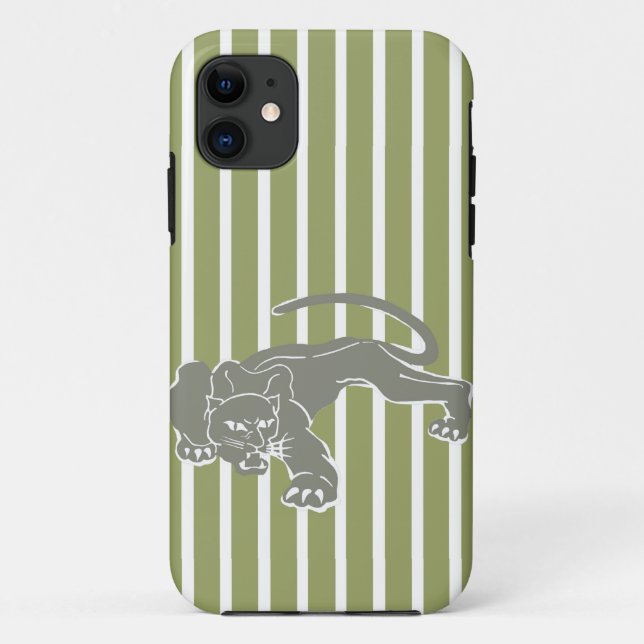 Coques Case-Mate iPhone Safari vert bande avec léopard (Dos)