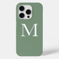 Sage Green Monogrammes Blanc Simple Couleur person