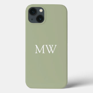 Case-Mate iPhone Case Sage Green Monogrammes Initiales Boho tendance