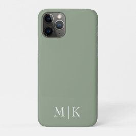 Case-Mate iPhone Case Sage vert et blanc | Monogramme moderne