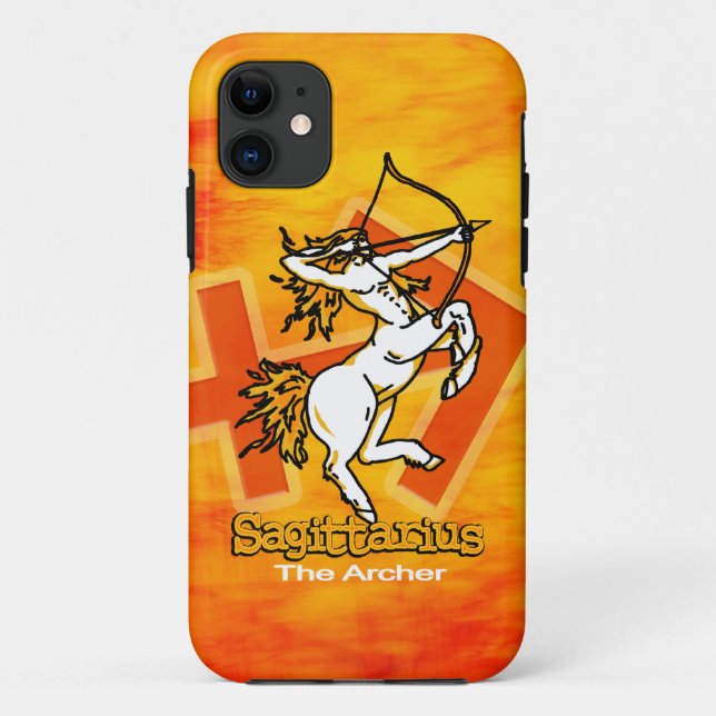 Coques Case-Mate iPhone Sagittaire L'Archer zodiaque feu orange (Dos)