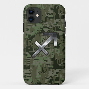 Coque iPhone 11 Sagittarius Zodiac Connexion Olive Woodland Camo