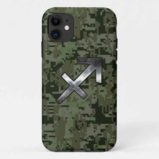 Coques Case-Mate iPhone Sagittarius Zodiac Connexion Olive Woodland Camo (Dos)