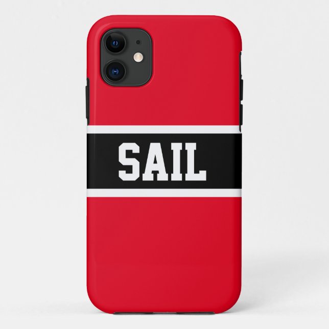 Coques Case-Mate iPhone SAIL Sport sportif Bright Red Black White Stripe (Dos)