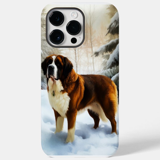 Coques Case-Mate iPhone Saint Bernard Laisser Neige Noël (Verso)
