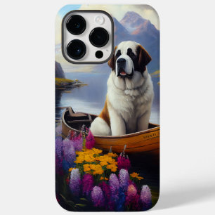 Coque Pour Pour iPhone 14 Pro Max Saint-Bernard sur une pagaie : Une aventure pittor