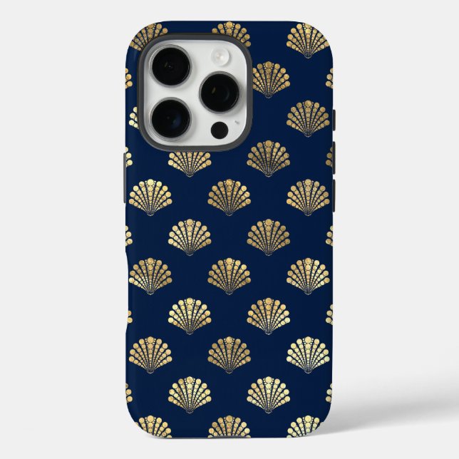 Coques Case-Mate iPhone Saint-Jacques d'or sur bleu (Verso)