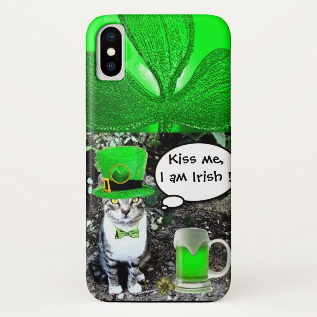 COQUES Case-Mate iPhone SAINT PATRICK'S DAY CHAT AVEC BIÈRE IRLANDAISE VER (Dos)