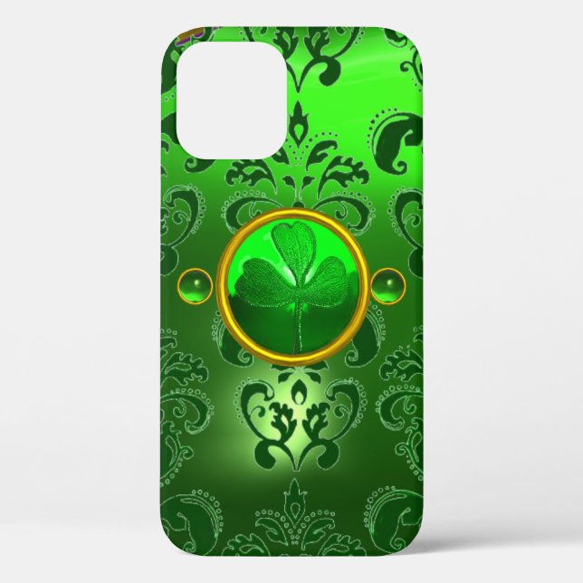COQUES Case-Mate iPhone SAINT PATRICK'S DAY SHAMROCK GREEN DAMASK (Verso)