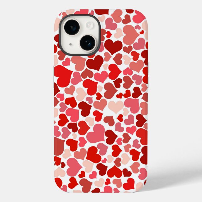 Coques Case-Mate iPhone Saint Valentin Amour Coeurs rouges (Verso)