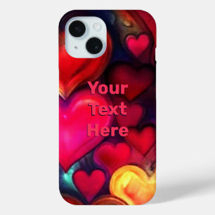 Coque Pour iPhone 15 Saint-Valentin Cœurs Multi Colorés