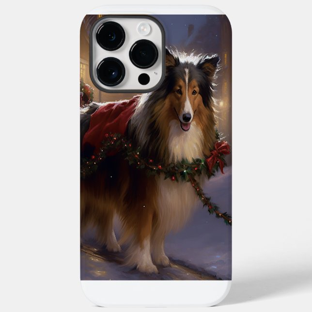 Coques Case-Mate iPhone Saison de Noël du Shetland Sheepdog (Verso)