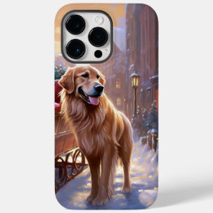 Coque Pour Pour iPhone 14 Pro Max Saison de Noël Golden Retriever