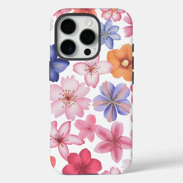 Coques Case-Mate iPhone Sakura Sérénité : Fleurs de cerisiers d'aquarelle (Verso)