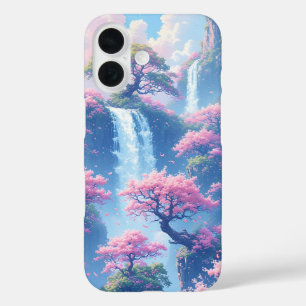 Coques iPhone 16 Sakura Waterfall Paradise