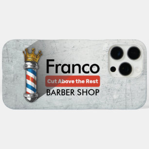 Coques iPhone 16 Pro Max Salon de coiffure Barber Hair Shop King Crown Mât 