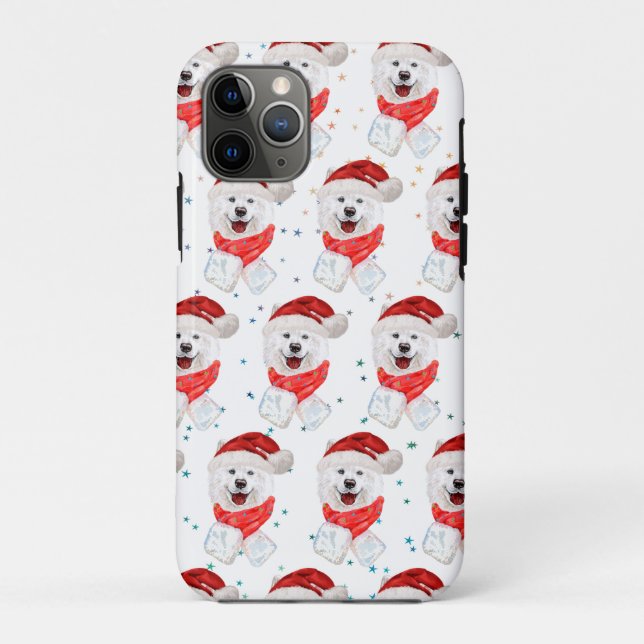 Coques Case-Mate iPhone Samoyed Chien race Étoiles de Noël (Dos)