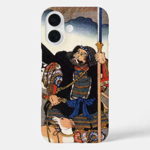 Coques iPhone 16 Samurai Warrior et son chien - Bois japonais
