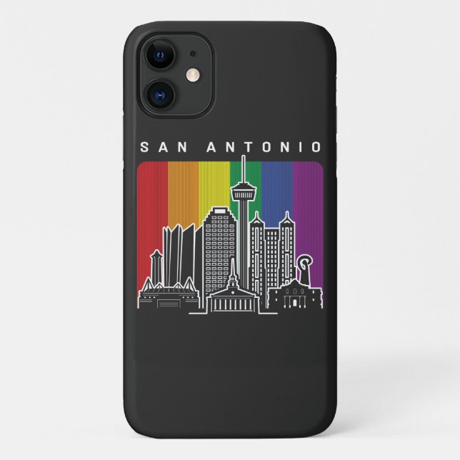 Coques Case-Mate iPhone San Antonio Texas Rainbow Flag LGBTQAI Pride (Dos)