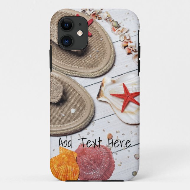 Coques Case-Mate iPhone Sandales, Coquillages et Starfish à la plage (Dos)