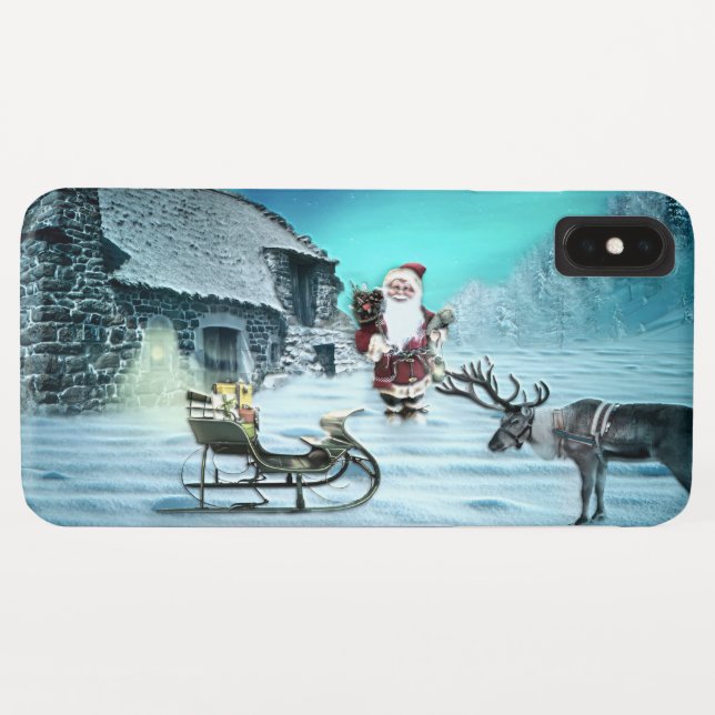 Coques Case-Mate iPhone Santa and Rudolph with Sled (Dos (Horizontal))