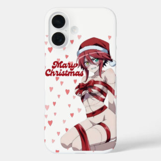 Coques iPhone 16 Santa sexy anime fille Noël emballée