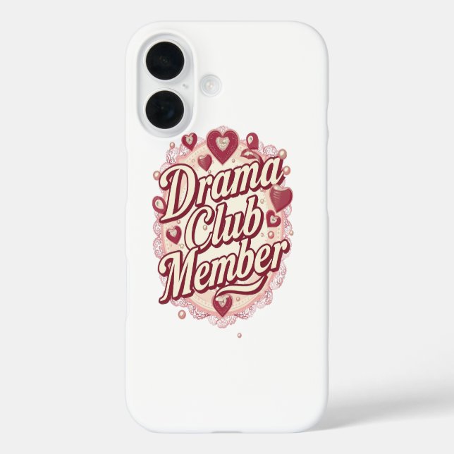 Coques Case-Mate iPhone Sassy "Drama Club Member" with Hearts (Verso)
