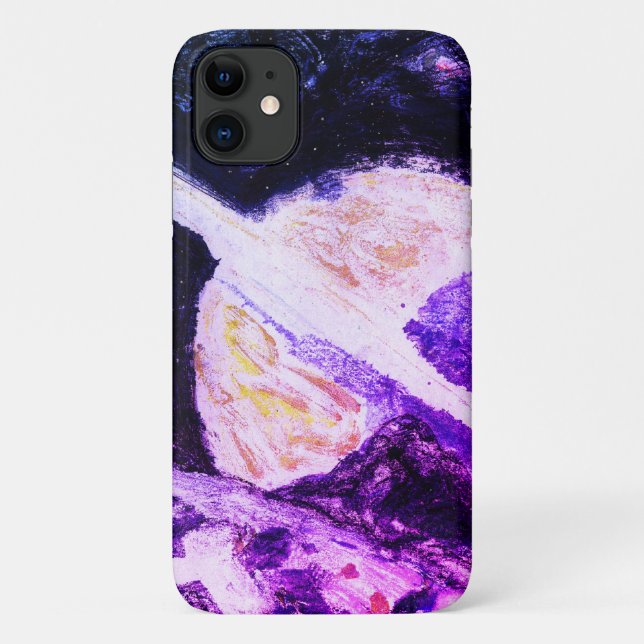 Coques Case-Mate iPhone Saturne se lève planète spatiale pourpre (Dos)