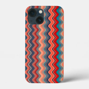 Case-Mate iPhone Case Saumon de corail Orange Blue Wavy Zigzag Motif